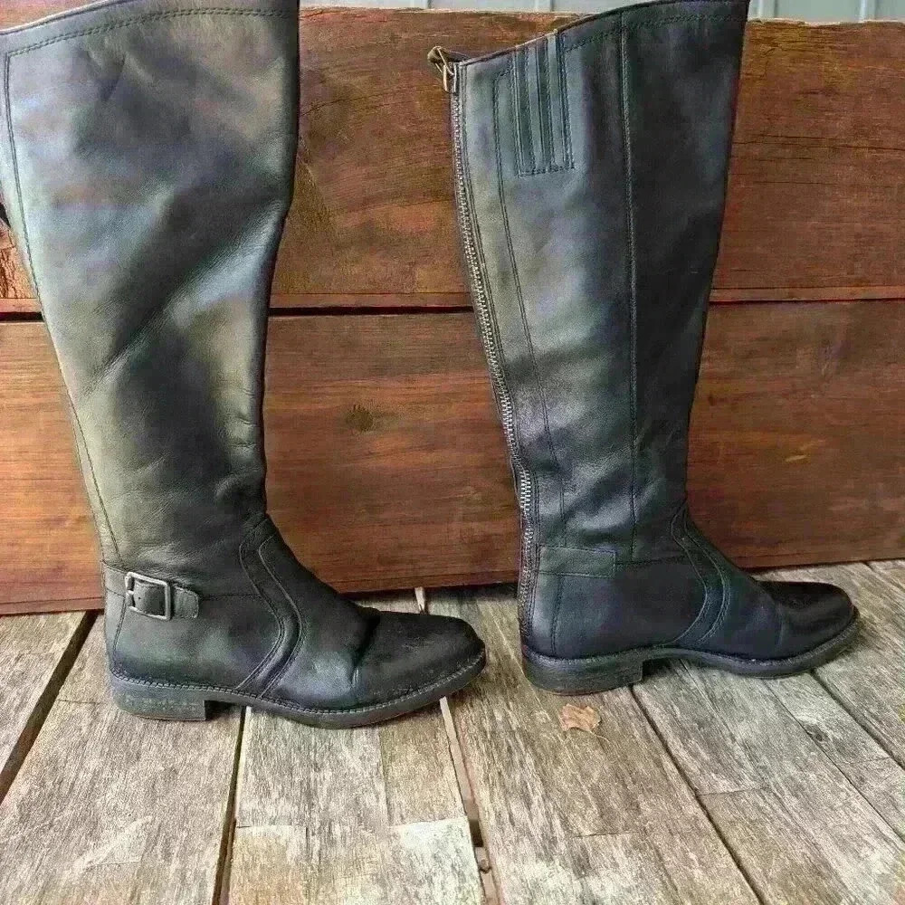 Franco sarto Black equestrian style boots, size 6